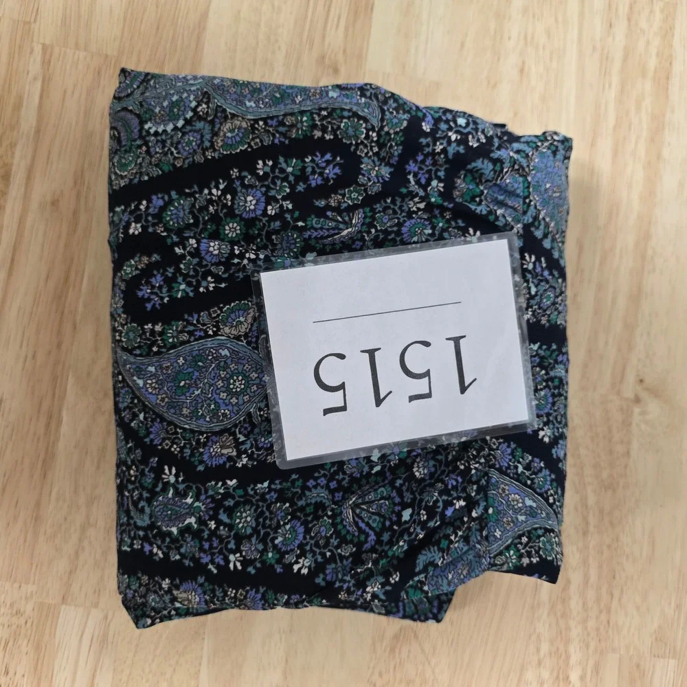 J. Crew Paisley Print Ruffle Sleeve Midi Dress Navy‎ Blue Women's Size 0